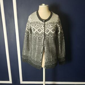 Kenar Lambswool & Nylon Sparkly Gray / White Cardigan Size Medium